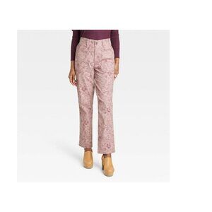 2/$18 Knox Rose NWOT straight leg pants pink floral ankle size large